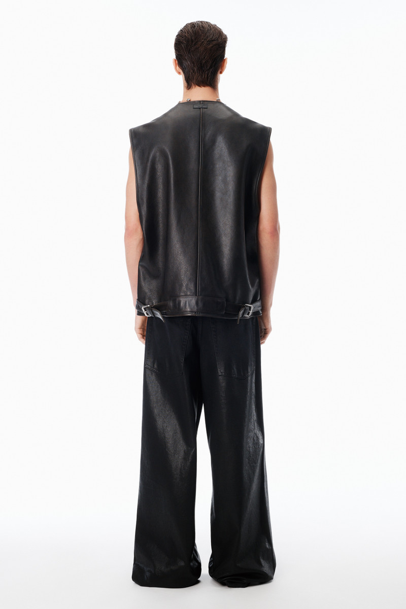 Boxy Moto Vest in Leather 4