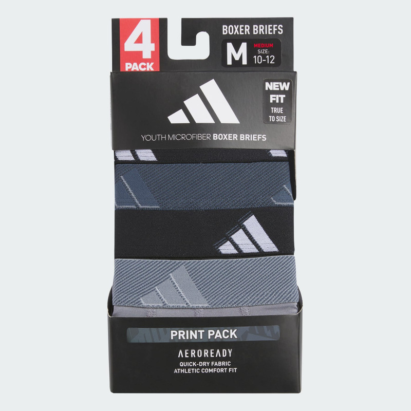 adidas Youth Microfiber Graphic 4-Pack Boxer Briefs outlook
