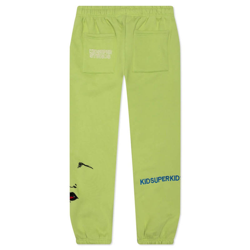 KidSuper SUPER SWEATPANTS - LIMEADE outlook