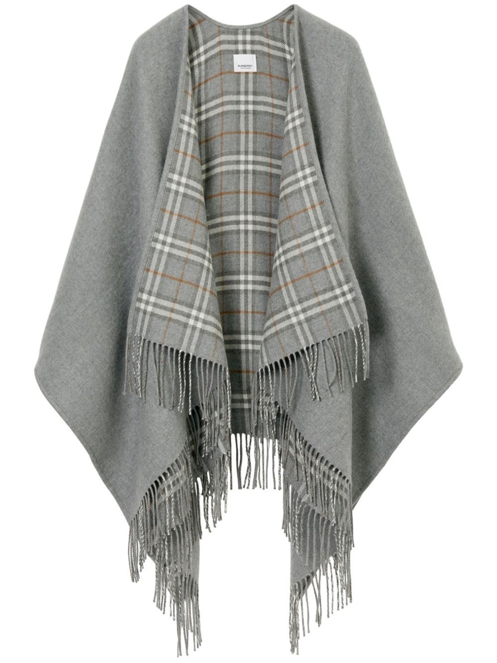 Check wool cape - 1