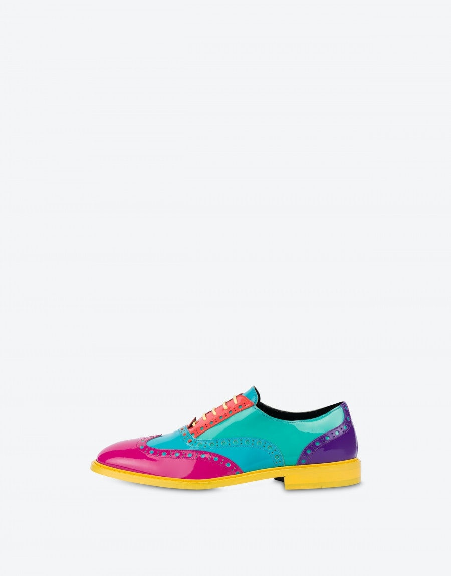 MULTI-COLOURED MOSCHINO BROGUE DERBY SHOES - 2