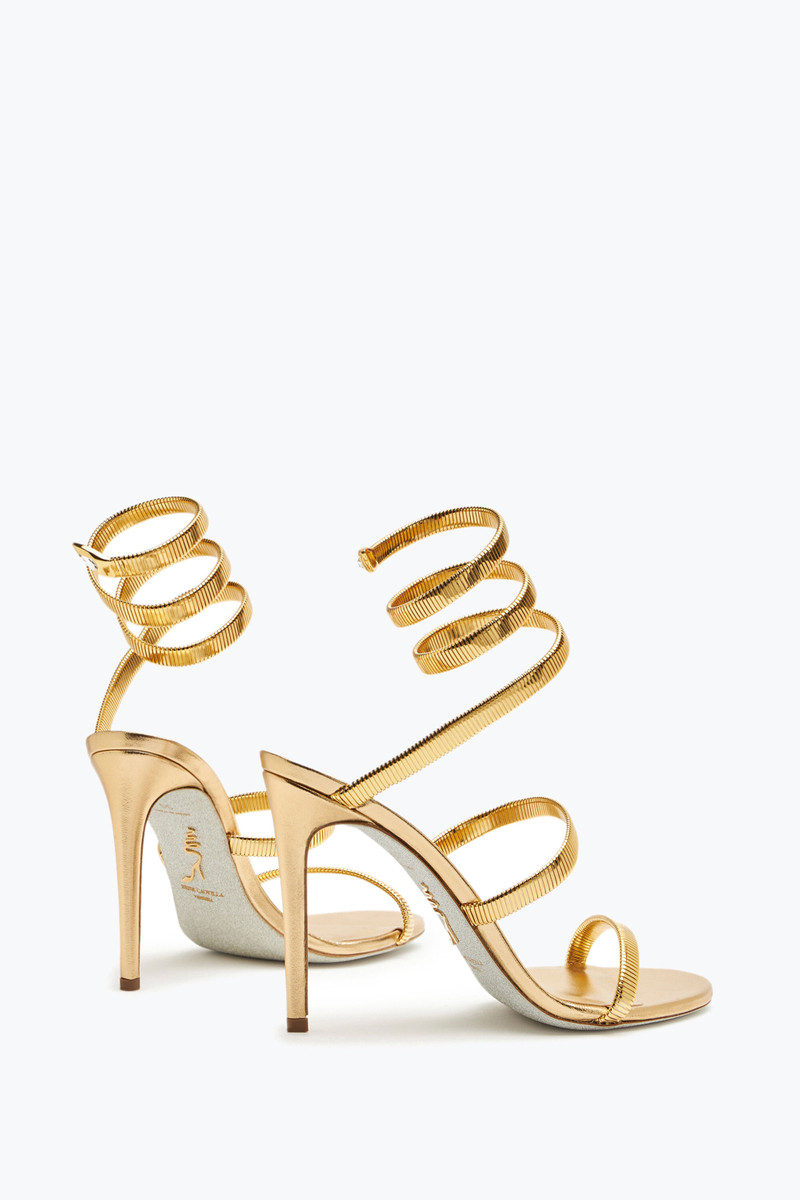 RENE CAOVILLA JUNIPER METAL GOLD SANDAL 105 outlook