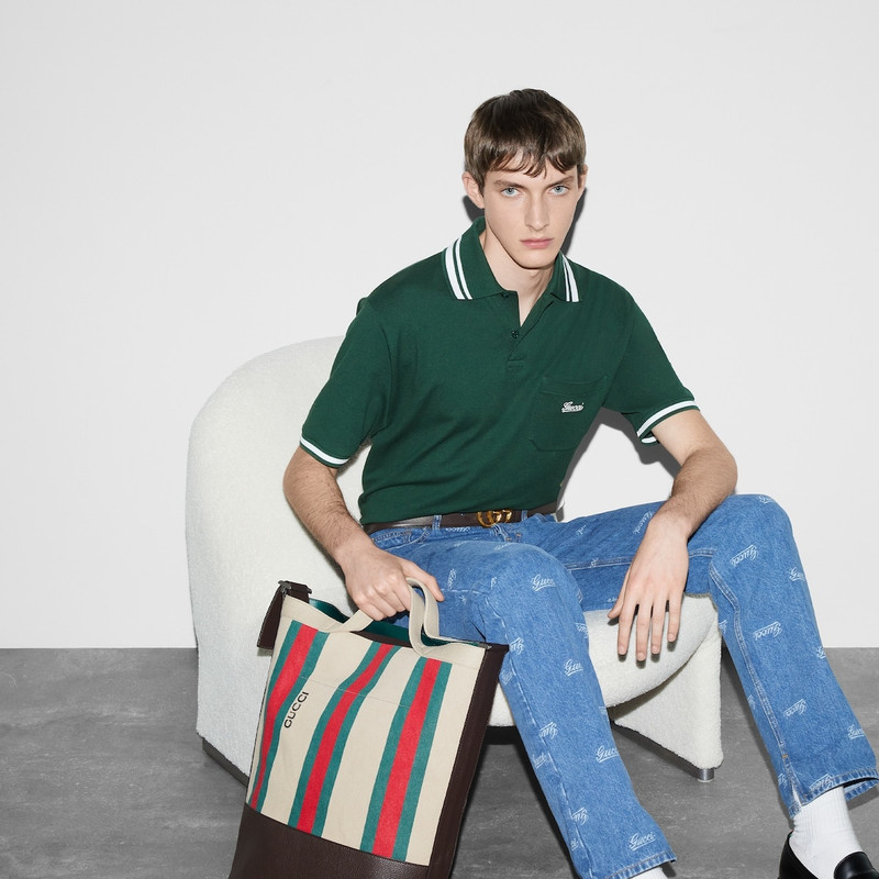 Cotton piquet polo shirt with Web 6