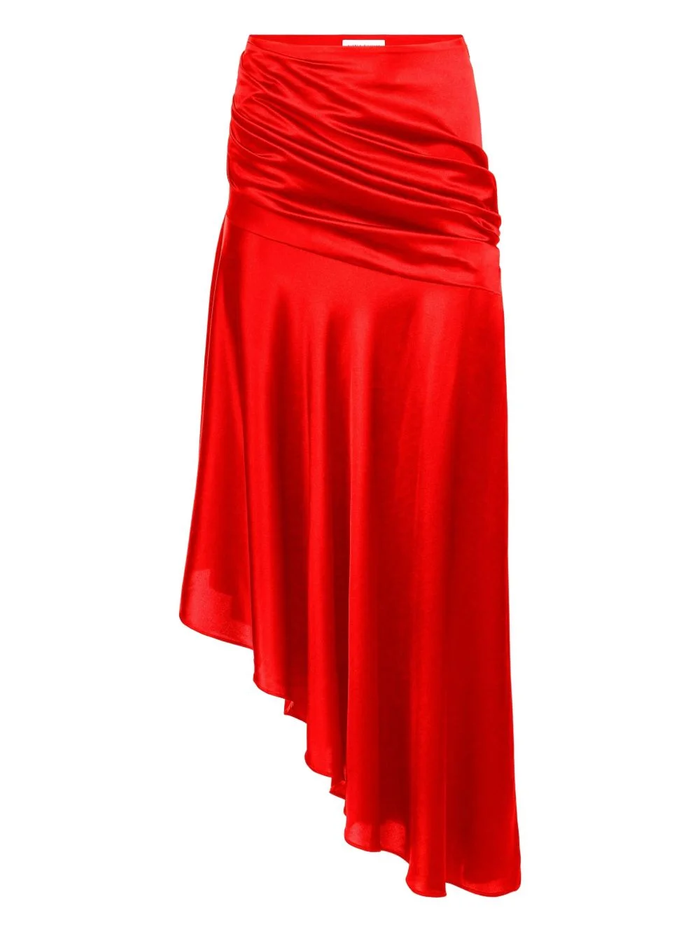 asymmetric draped satin skirt - 1