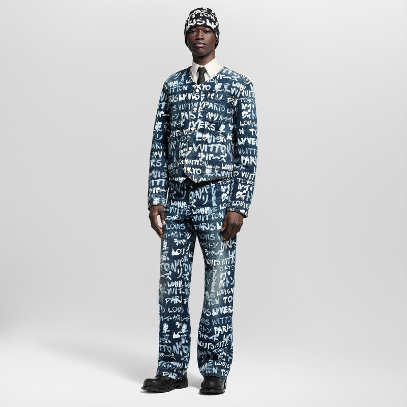 Louis Vuitton Denim Collarless Jacket outlook