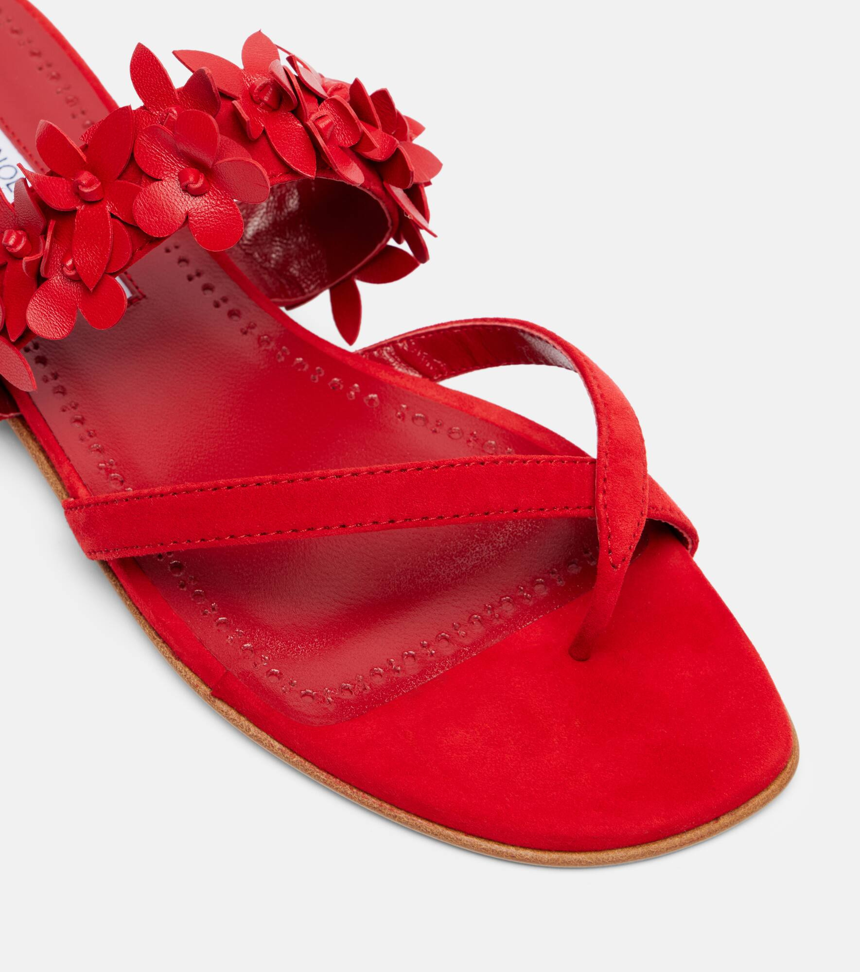 Fiosa floral-appliqué suede sandals - 5