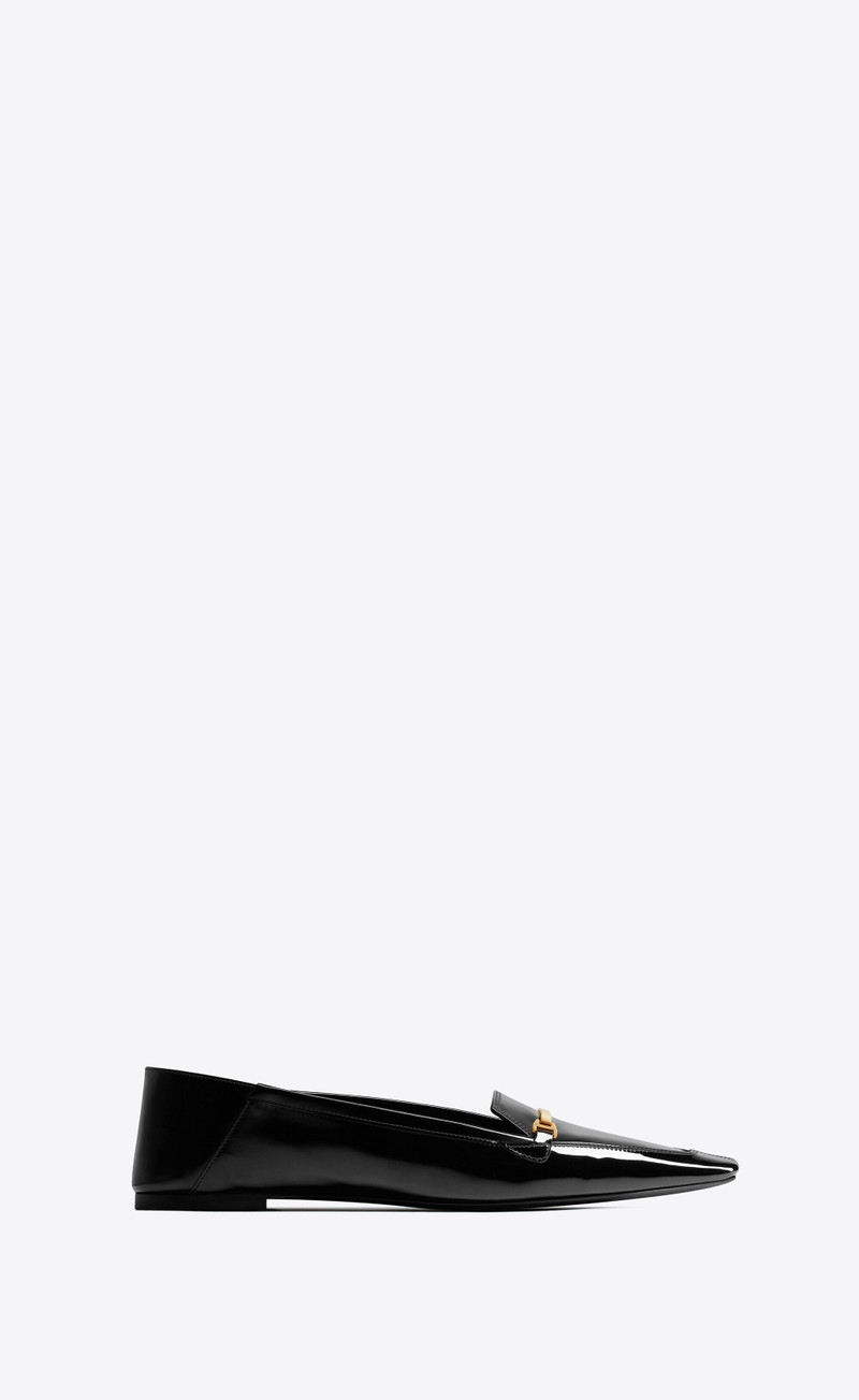 SAINT LAURENT chris slippers in patent leather outlook