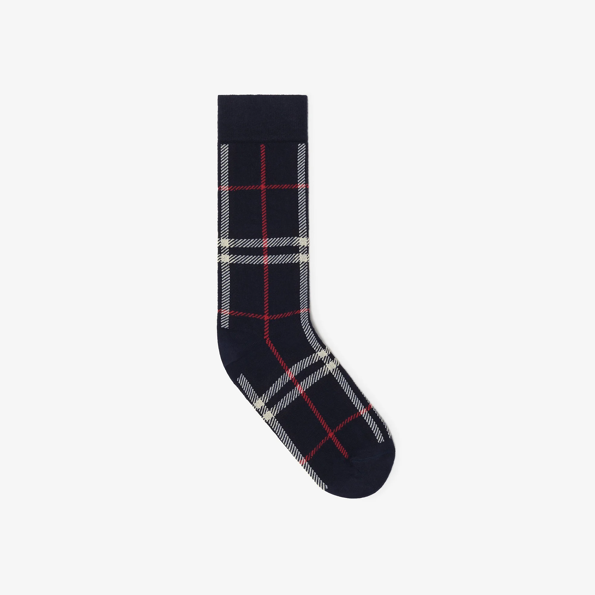 Check Cotton Nylon Blend Socks - 1
