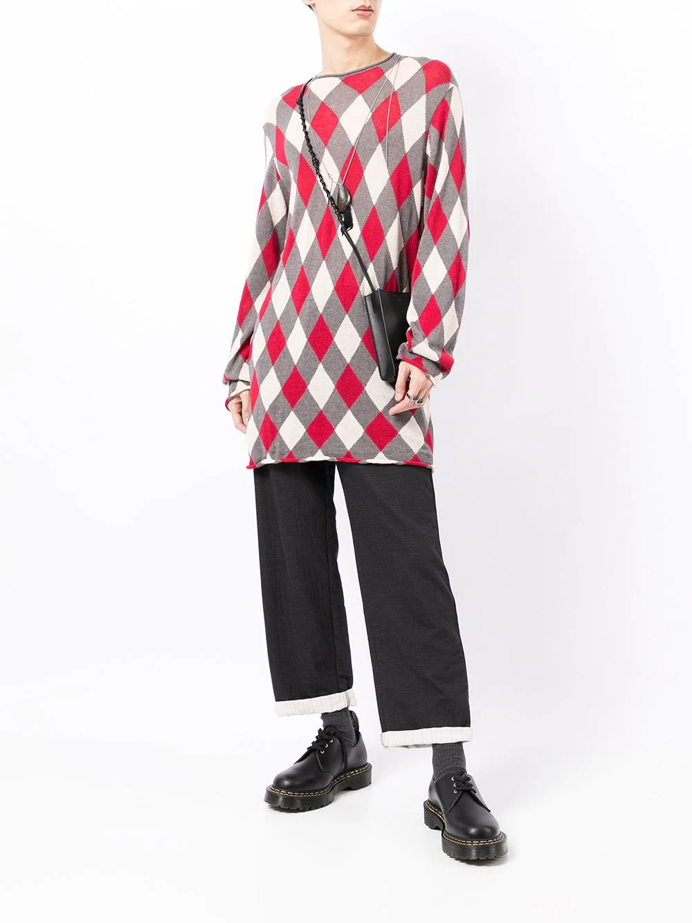 argyle-check jumper - 2