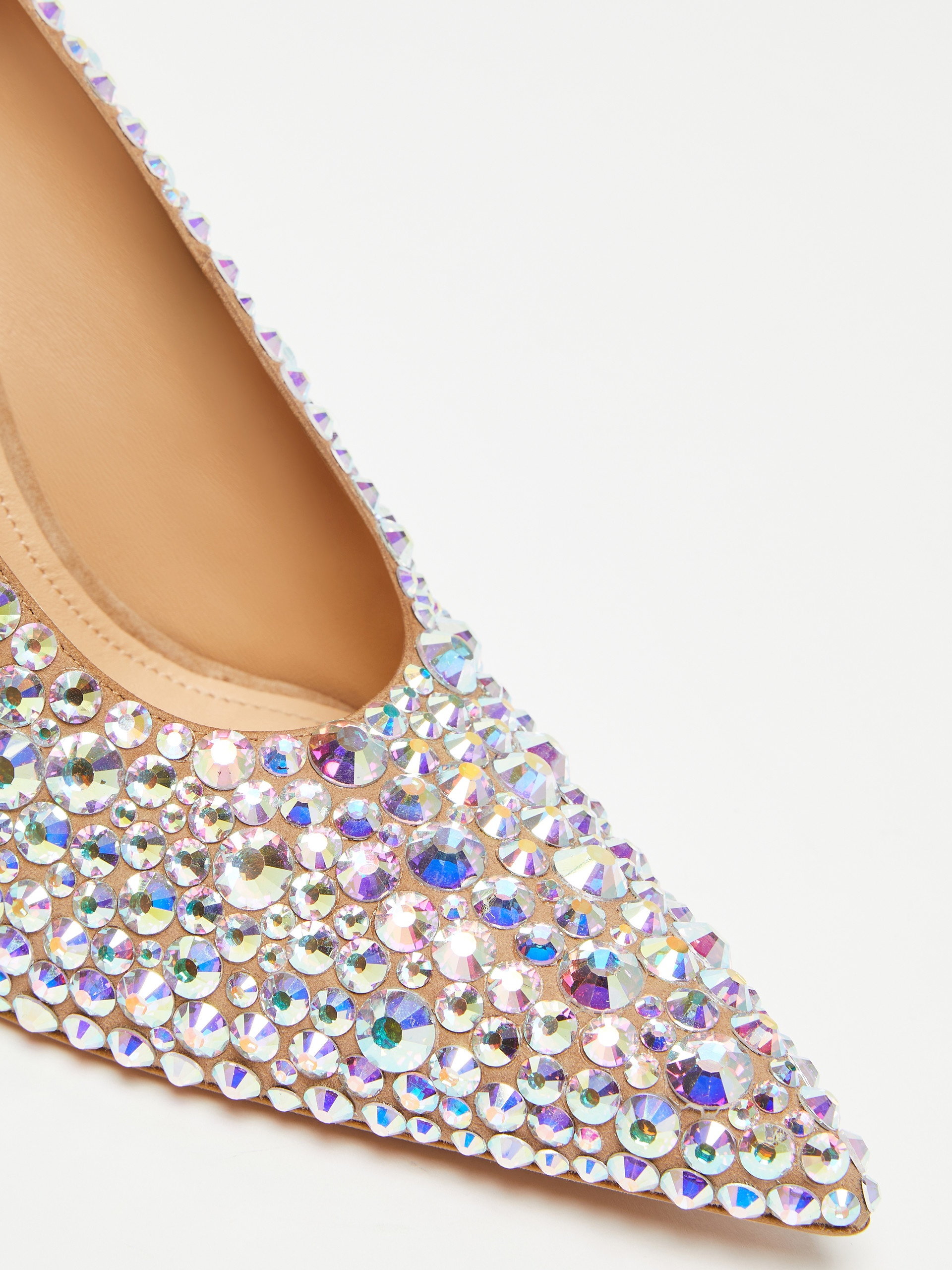 ALBANY Crystal-adorned suede court shoes - 4