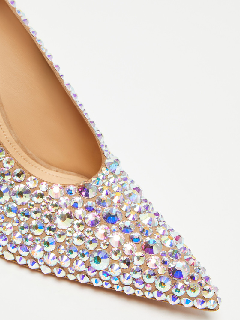 ALBANY Crystal-adorned suede court shoes 4