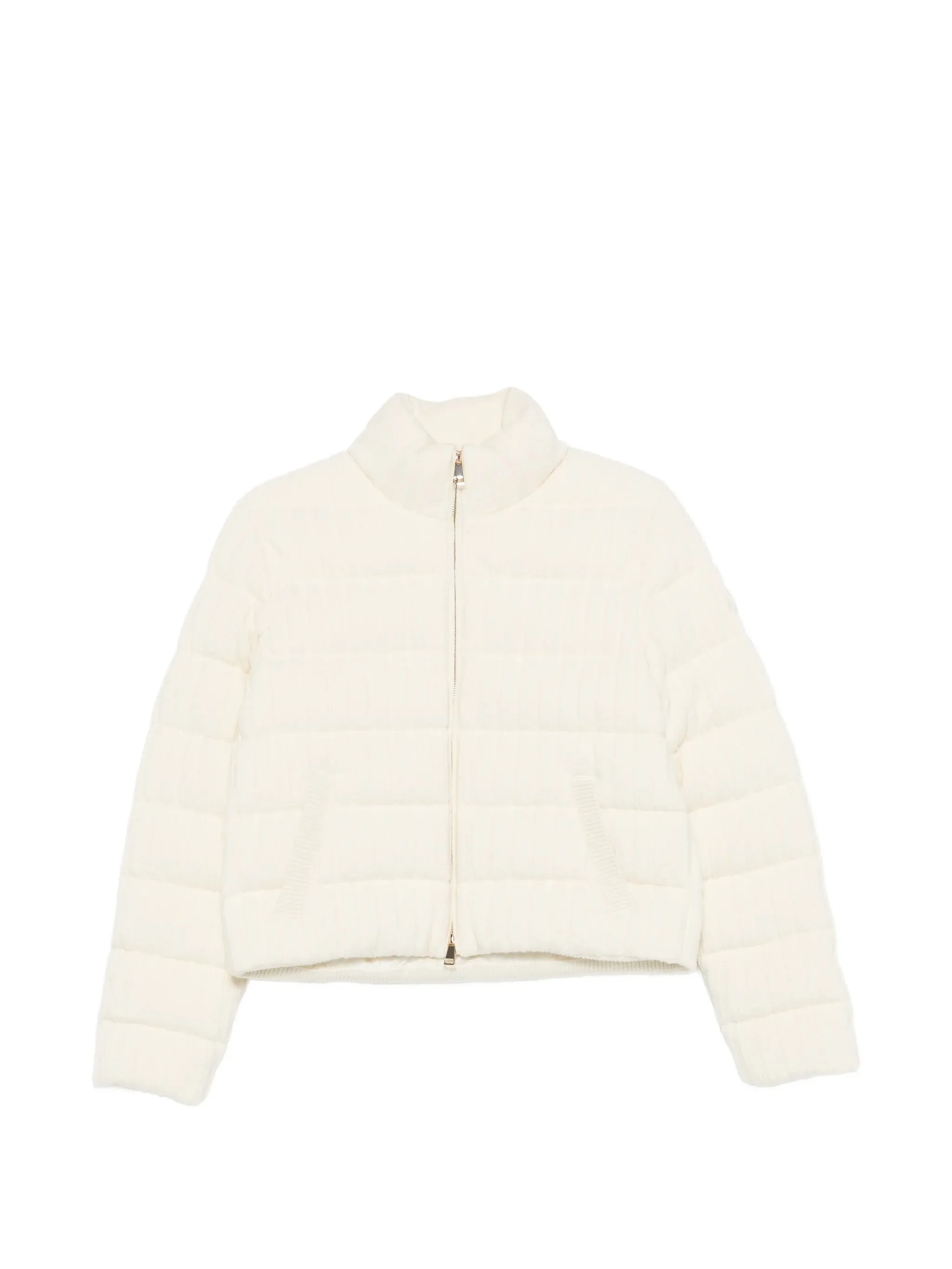 knitted zip-up puffer jacket - 1