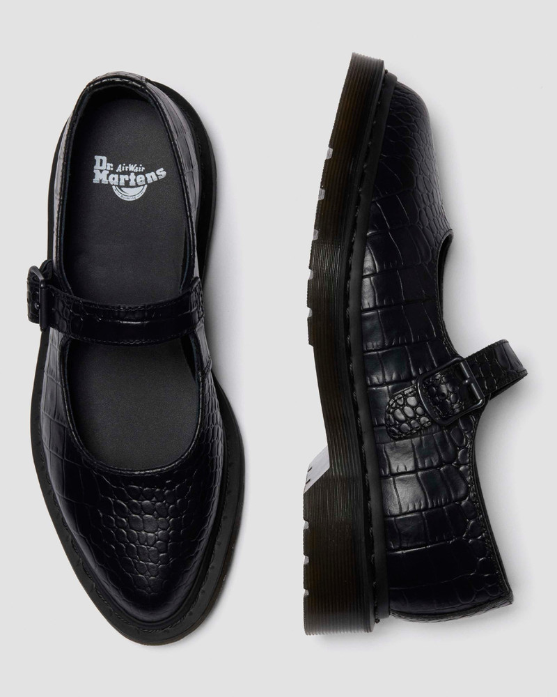 Dr. Martens ELPHIE MJ Croc Emboss Leather Shoes outlook