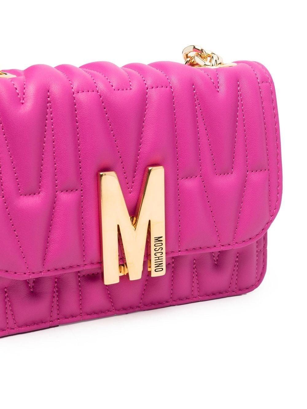 M-logo quilted shoulder bag - 4