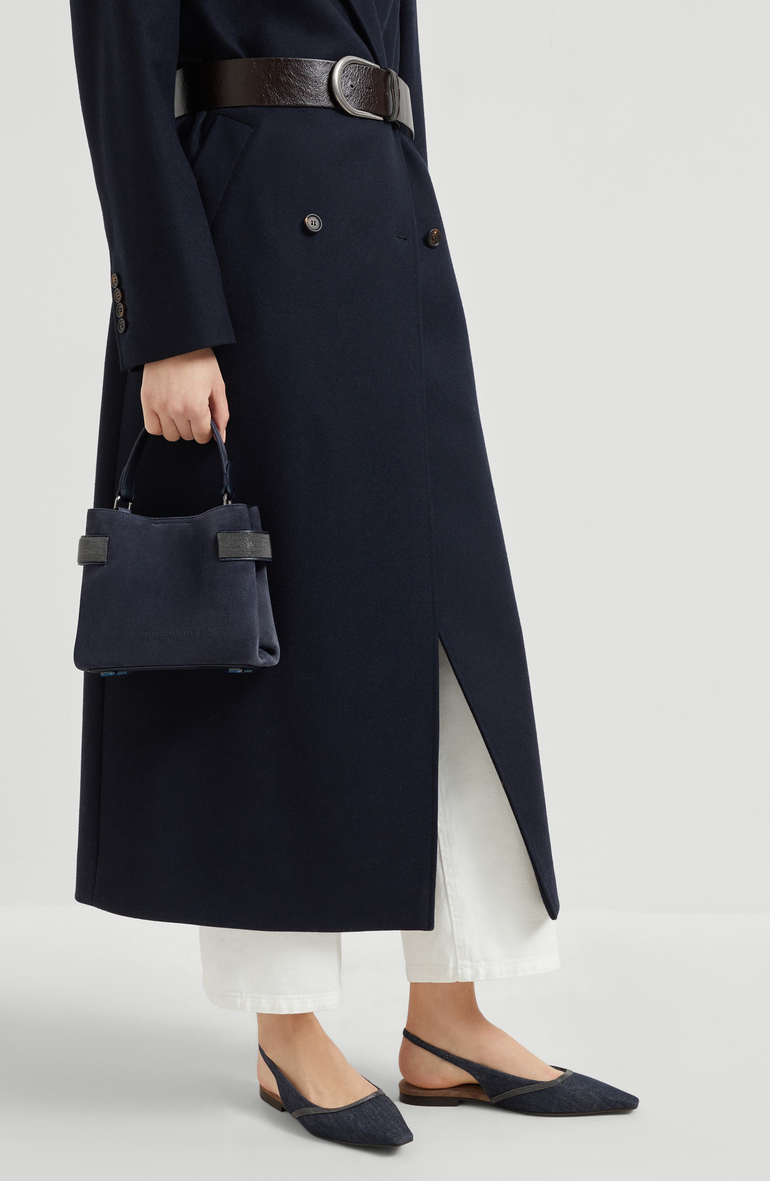Brunello Cucinelli Small Top-Handle Essence bag in Navy Blue at Nordstrom - 5