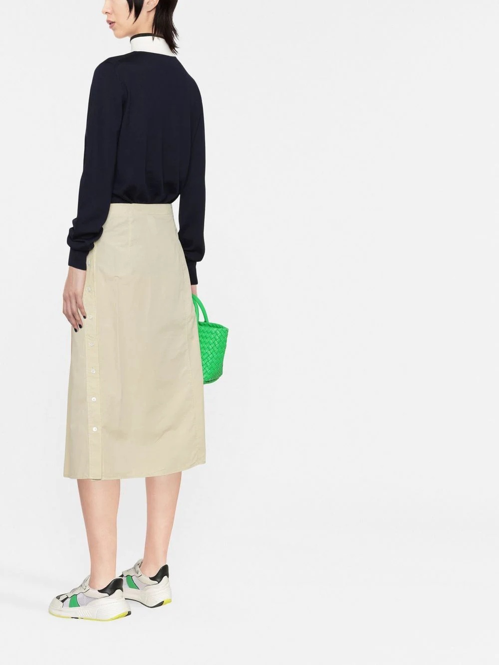 contrast-neck long-sleeved jumper - 2