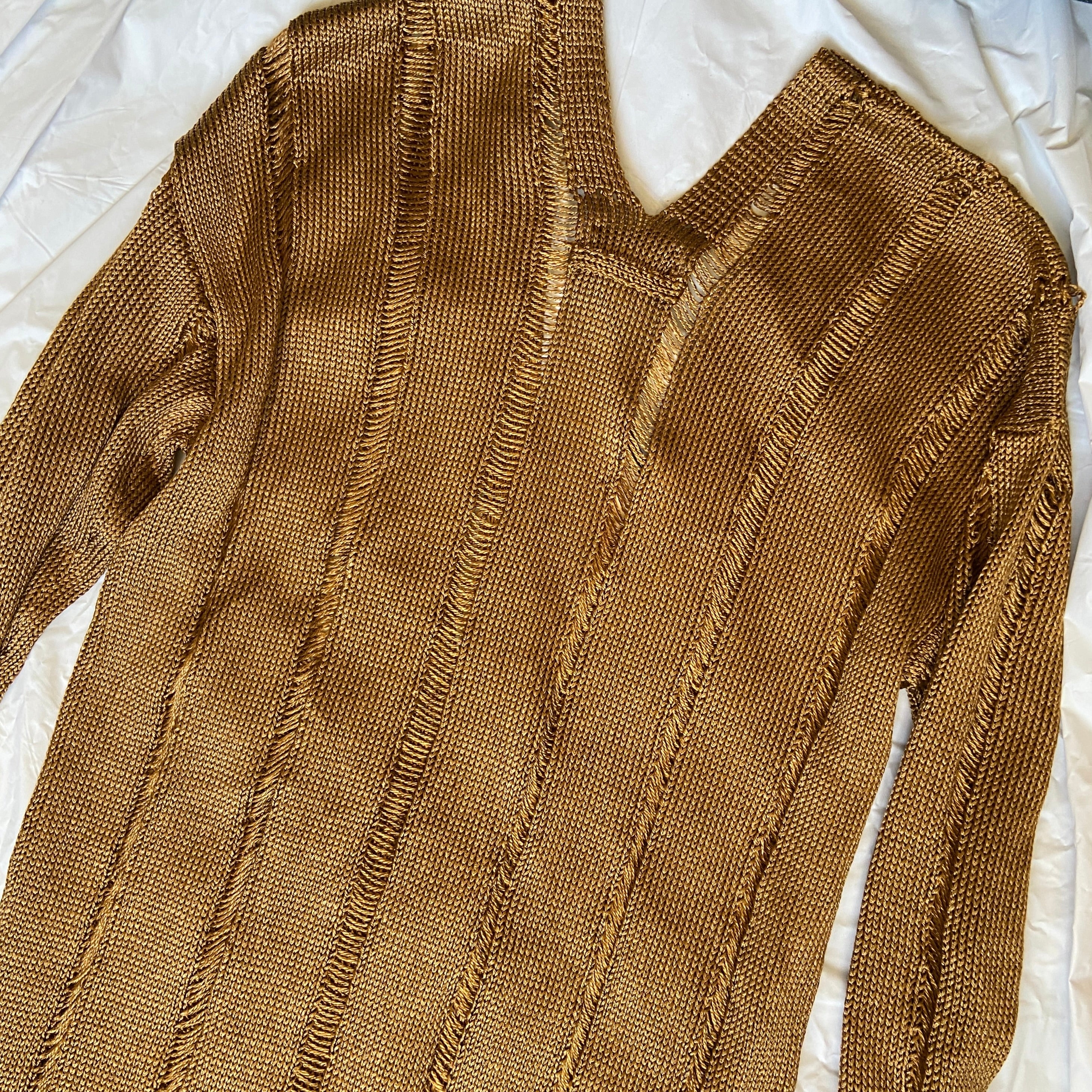 Jean Paul Gaultier gold open knit cardigan XS - 10