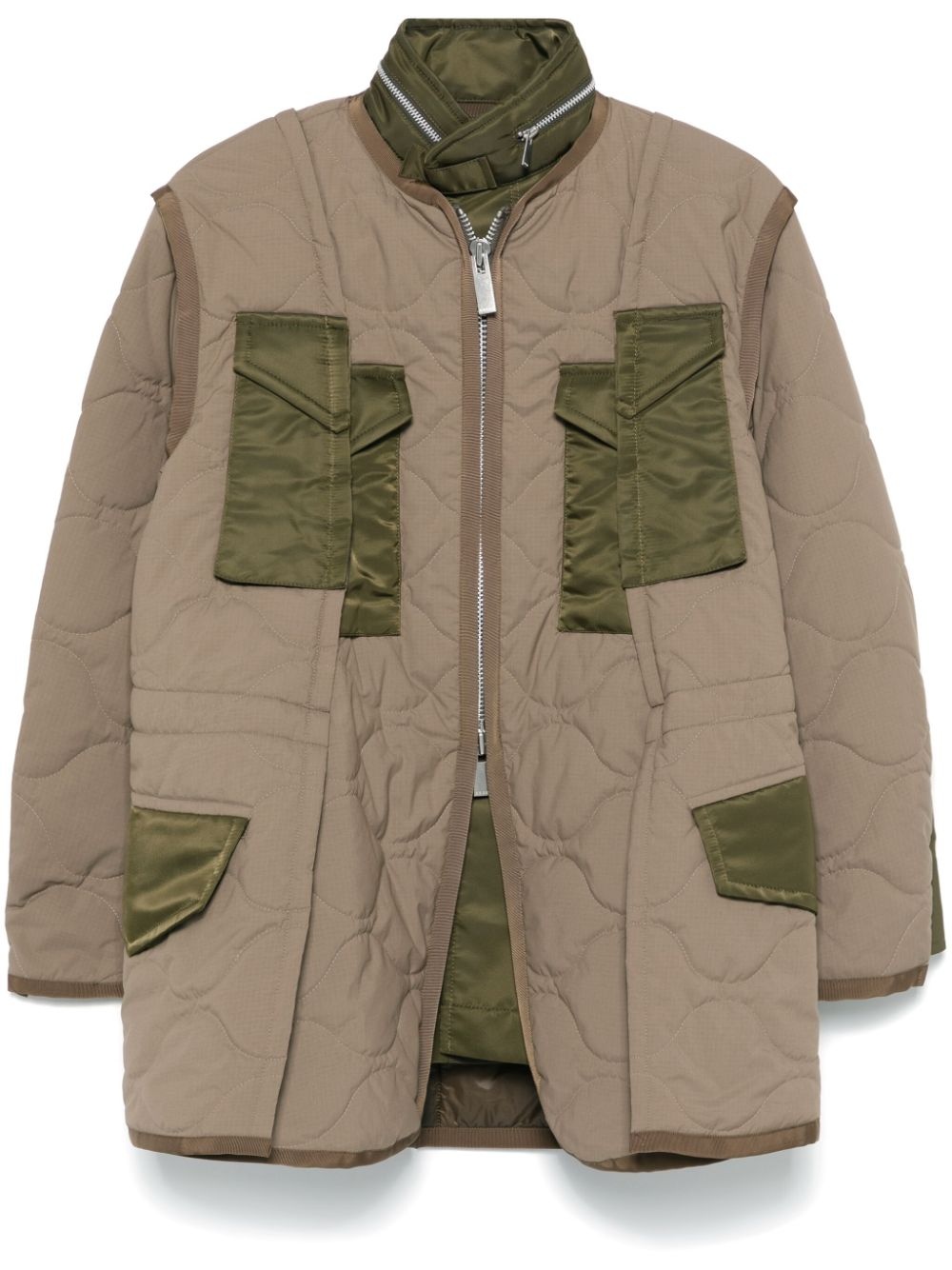 quilted ripstop coat - 1