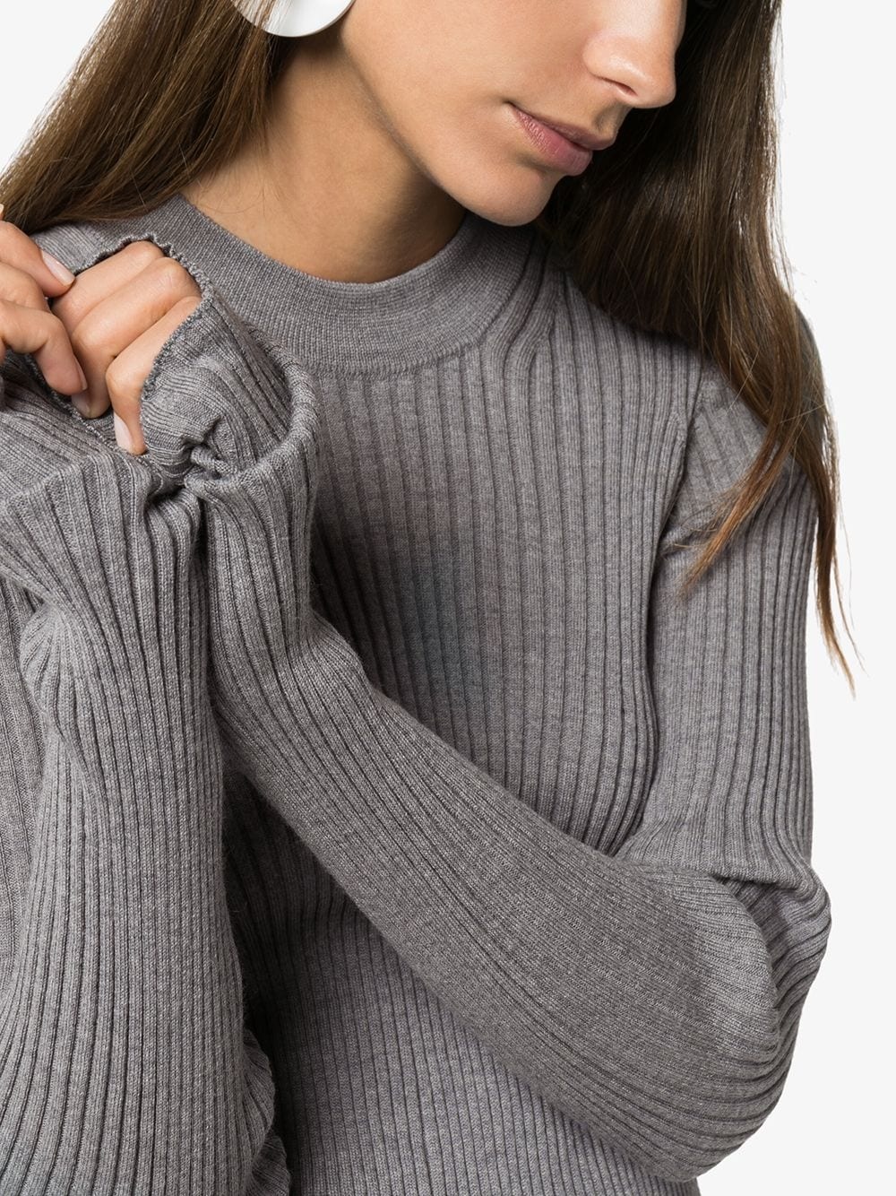 ribbed-knit wool jumper - 5