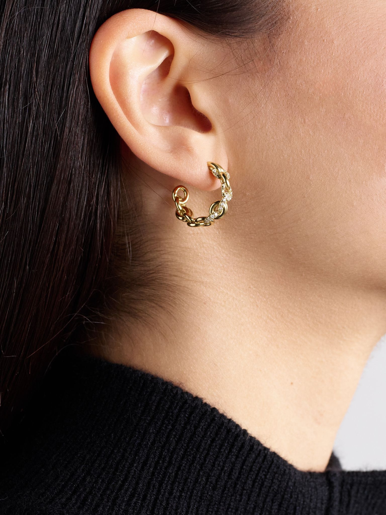 Fused Serpens 18-karat gold diamond hoop earrings Gold - 2