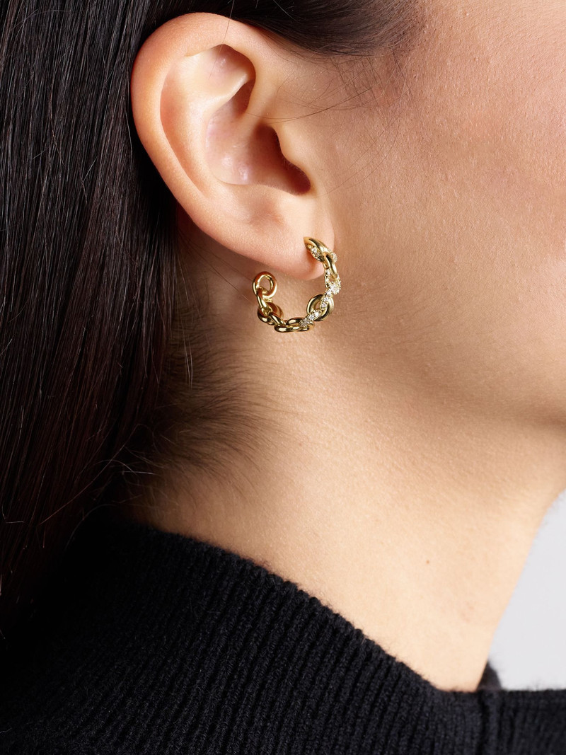Spinelli Kilcollin Fused Serpens 18-karat gold diamond hoop earrings Gold outlook
