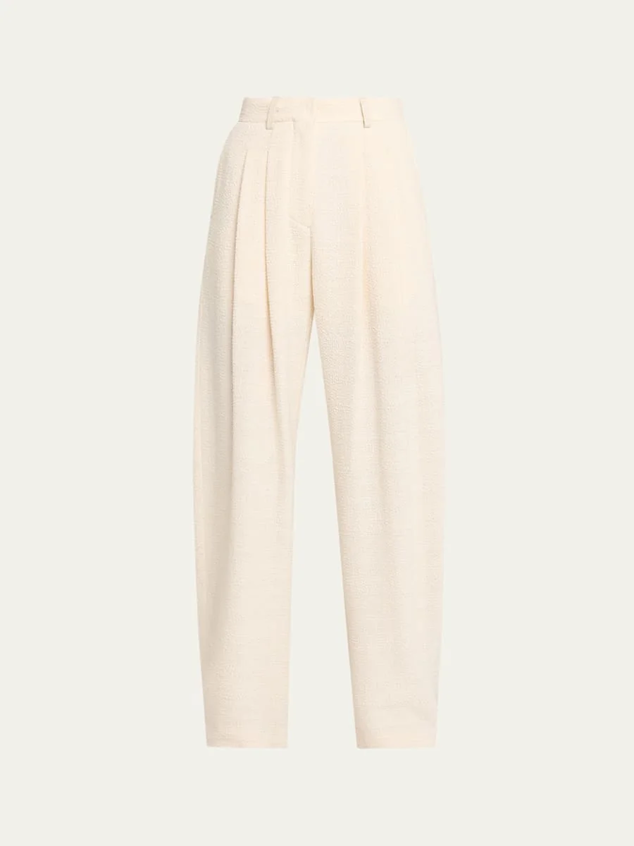 Seka Cotton Linen Tweed Tapered Tailoring Pants - 1