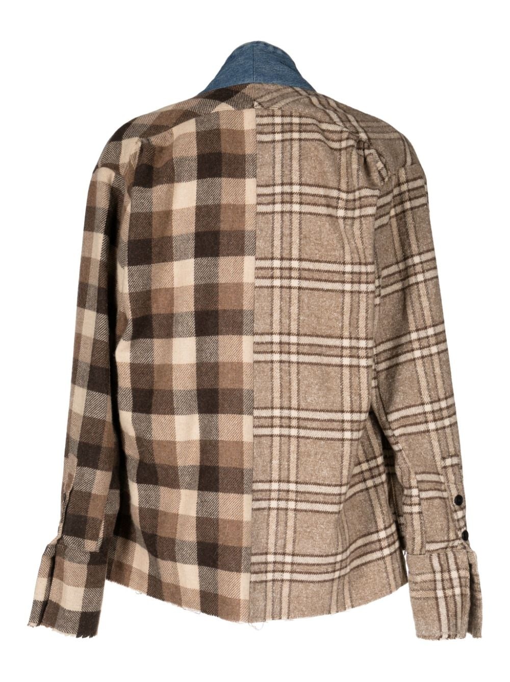 patchwork checked open-front jacket - 2