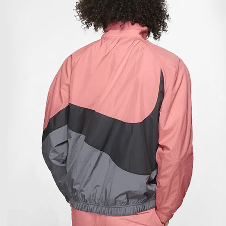 Nike Men's Sports Jacket Stand Collar Color Block 'Black Gray Pink' AR3133-668 - 5