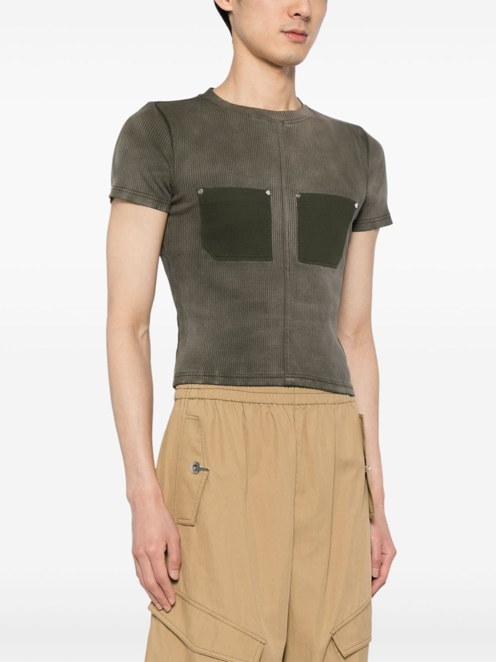 ribbed-knit T-shirt - 4