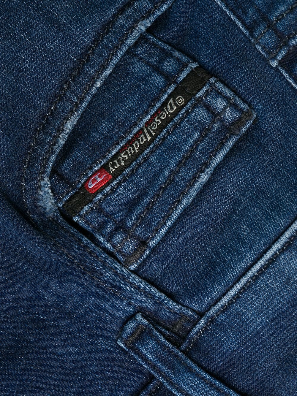 slim stonewashed jeans - 7