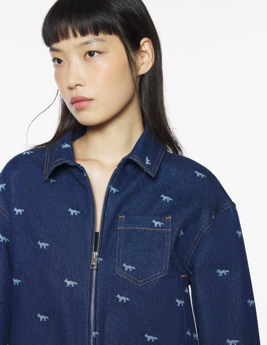 ZIPPED CROPPED DENIM JACKET - 4