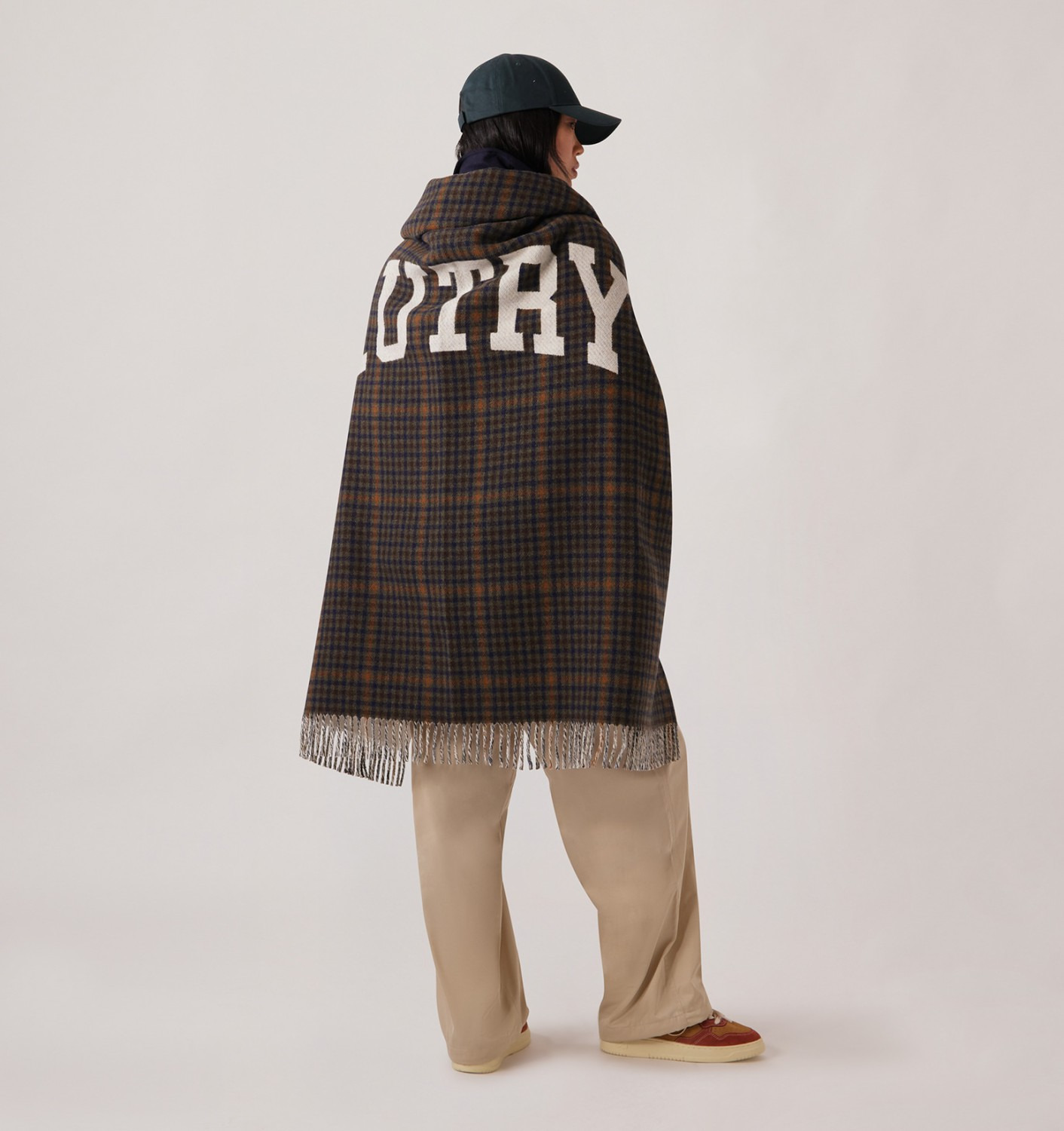 UNISEX CHECKED BLANKET WITH MAXI LOGO - 3