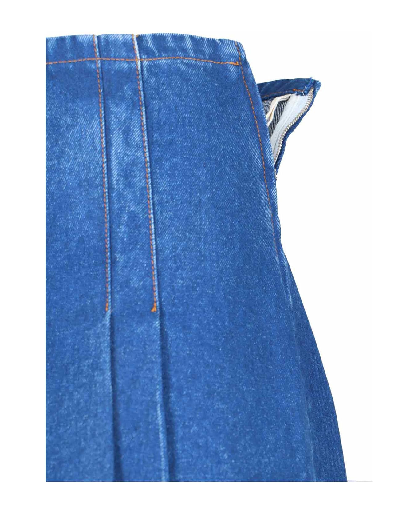 Denim Midi Skirt - 5