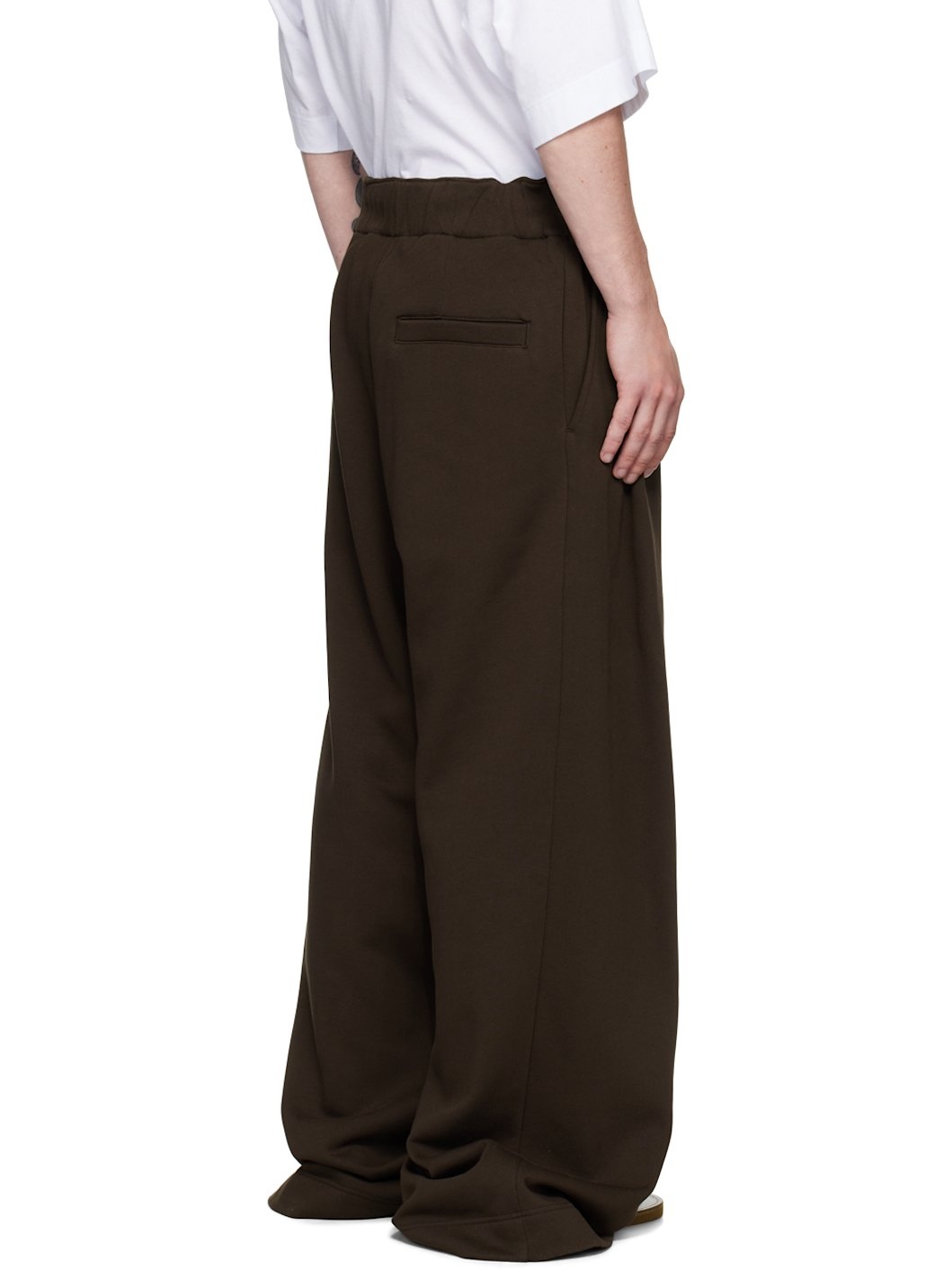 Brown Pleated Sweatpants - 3