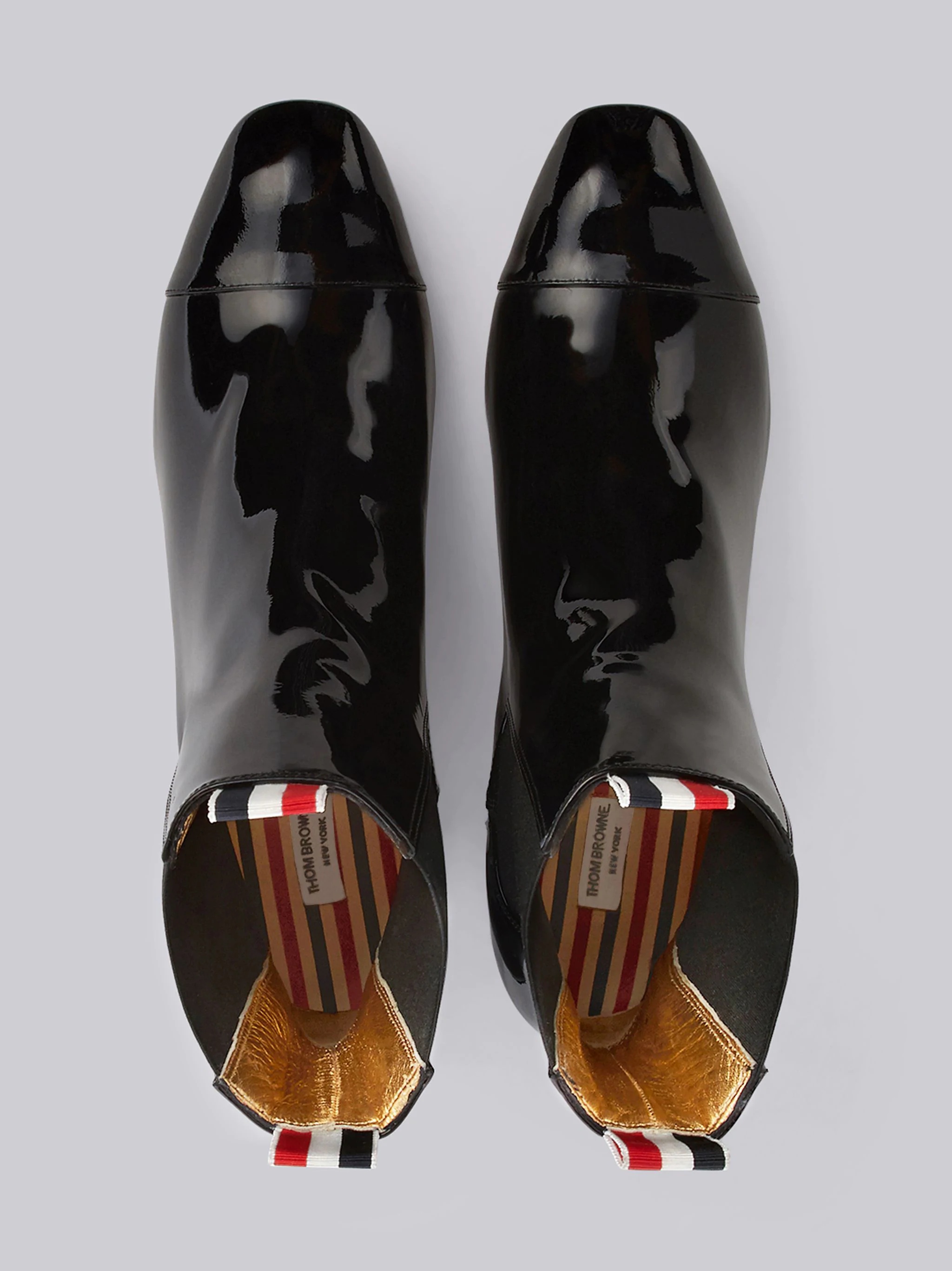 Block Heel Patent Leather Chelsea Boot - 4