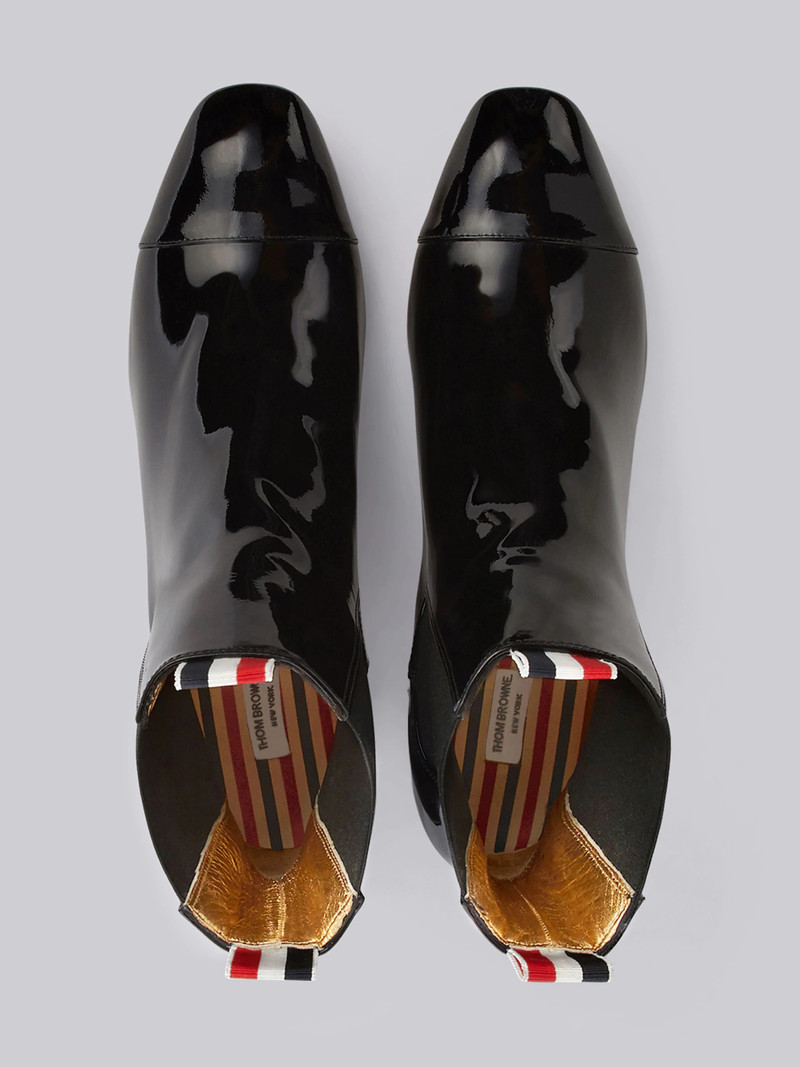 Block Heel Patent Leather Chelsea Boot 4