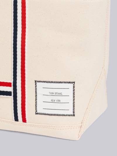 Thom Browne Off White Double Face Cotton Small Tool Tote Bag outlook