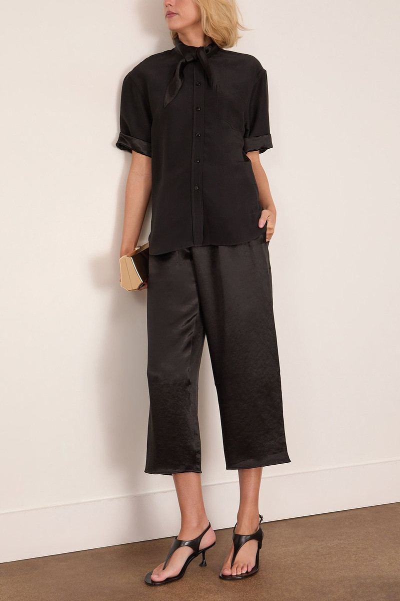 MARIA McMANUS Pull On Wide Leg Crop Pant in Black outlook