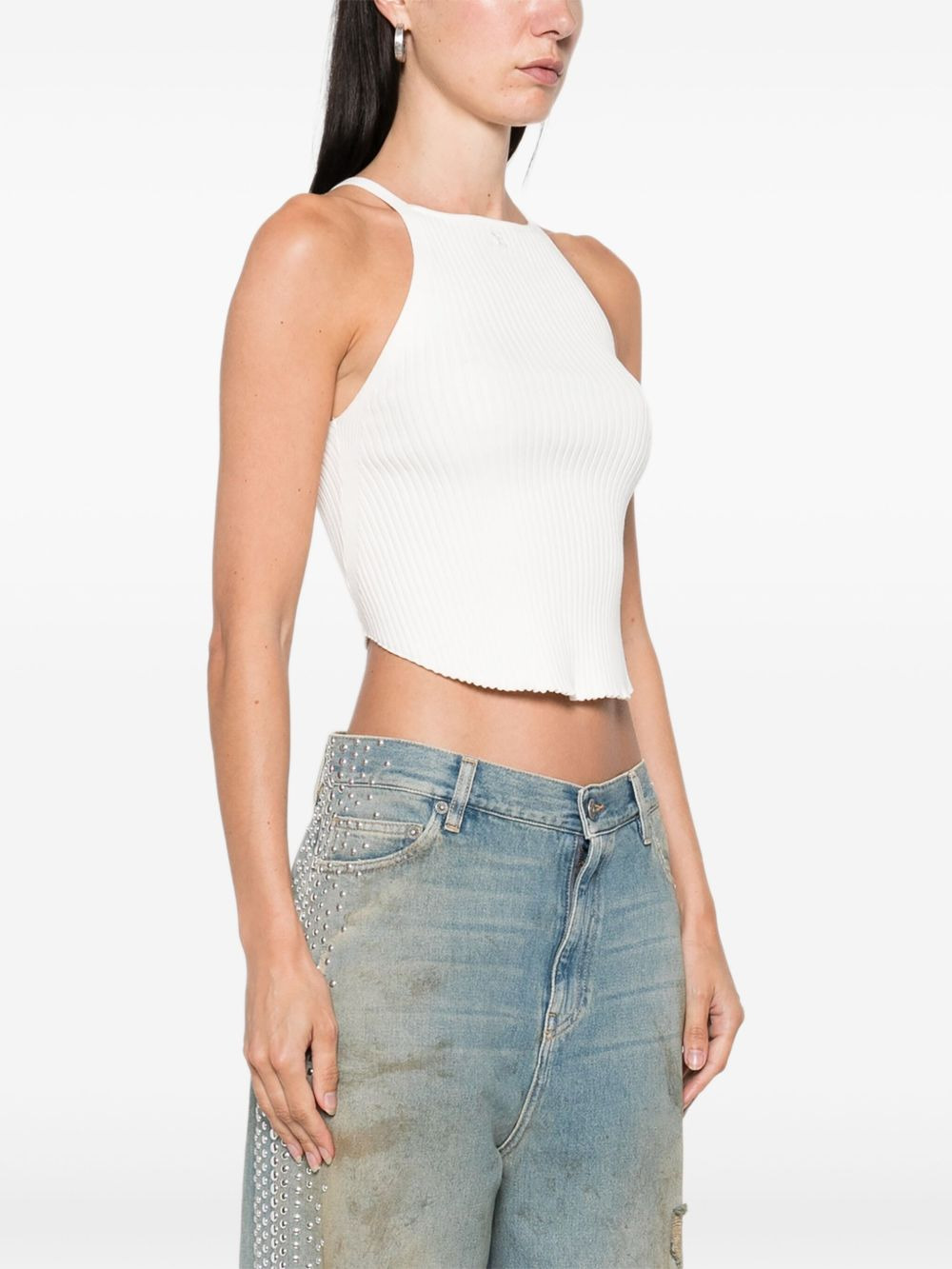 ribbed halter tank top - 3