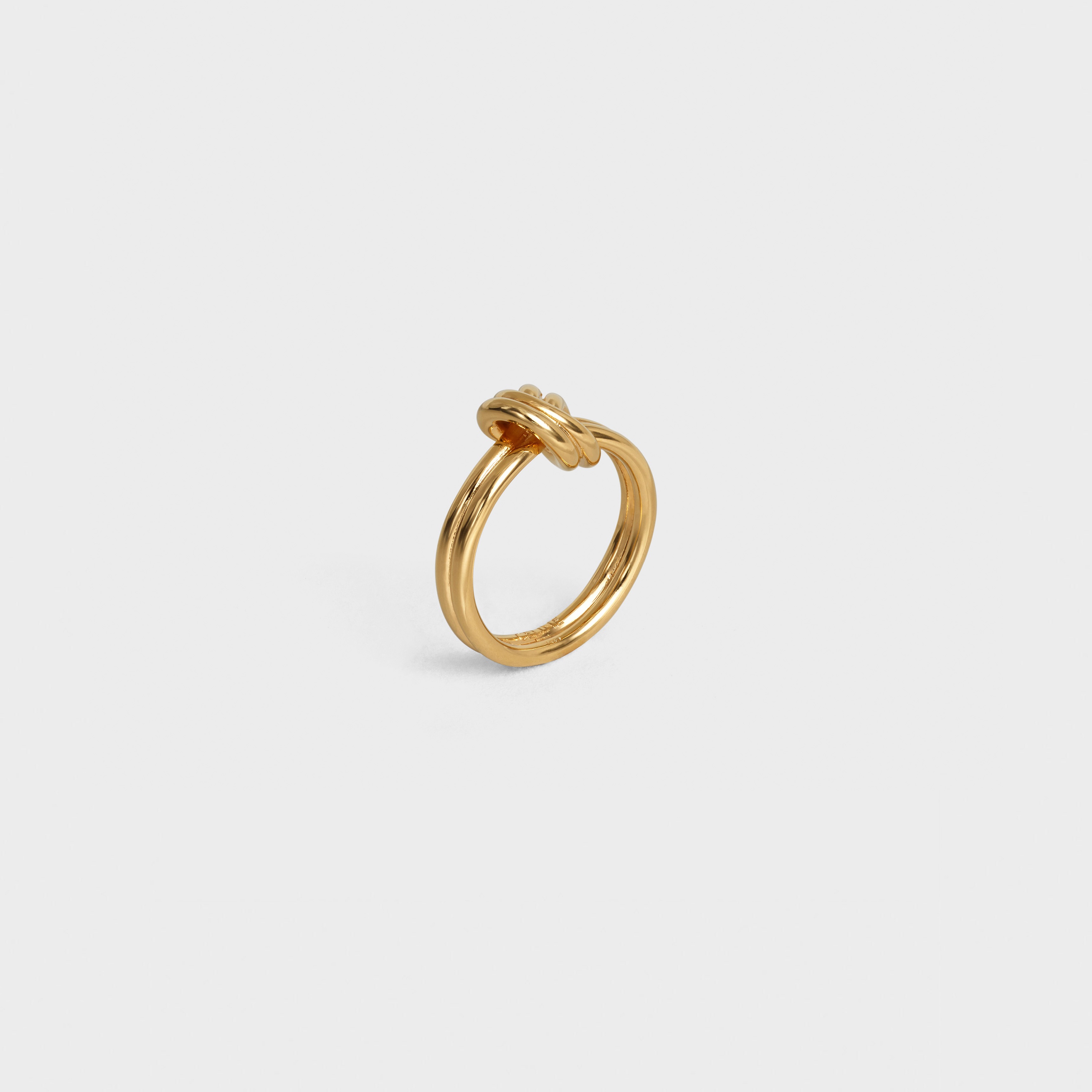 Knot Double Ring in Brass with Gold finish - 2