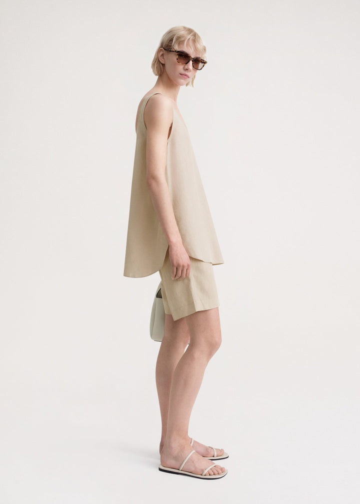 Lyocell linen tank overcast beige - 3