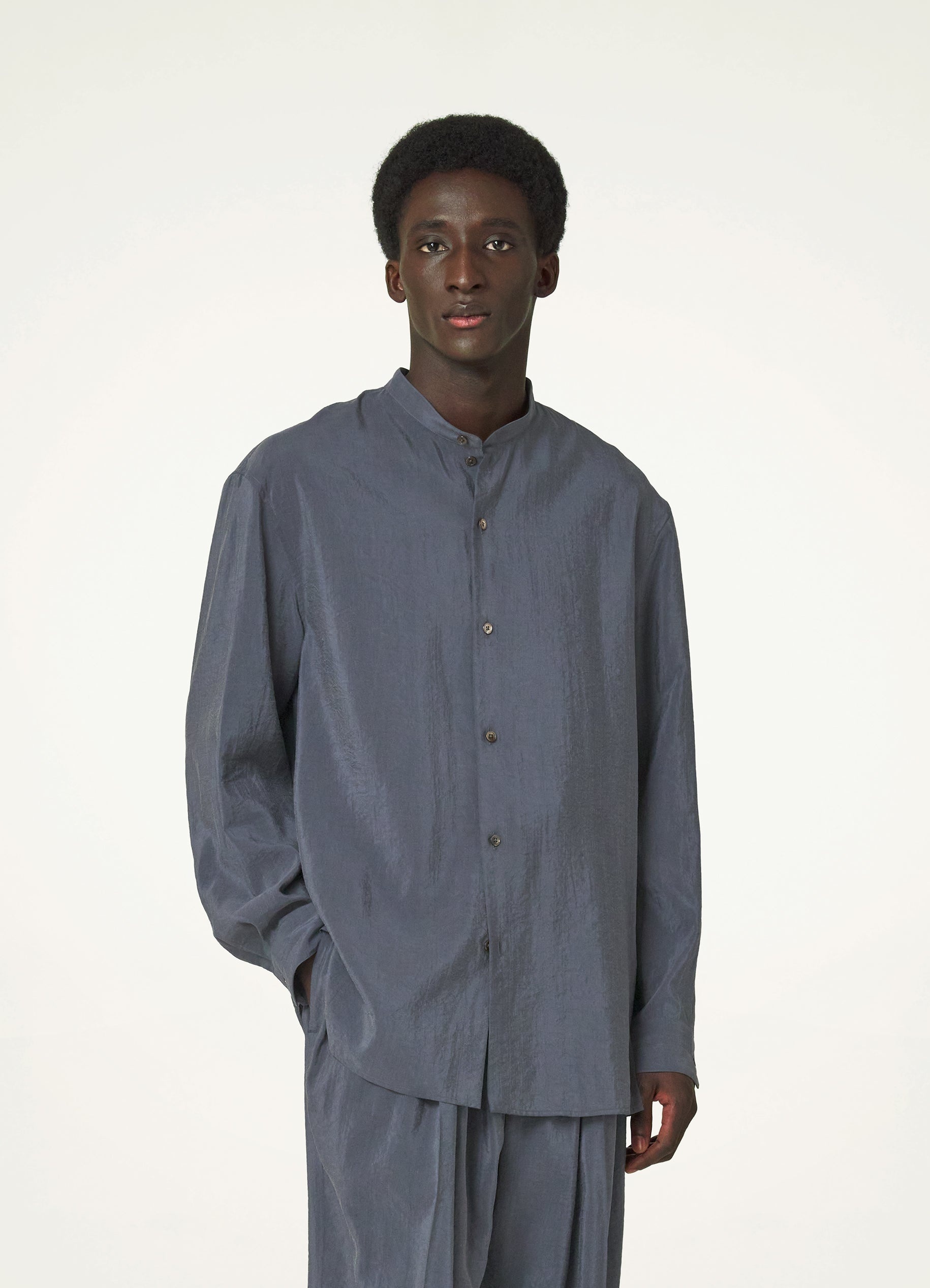 Lemaire STAND COLLAR TWISTED SHIRT | REVERSIBLE