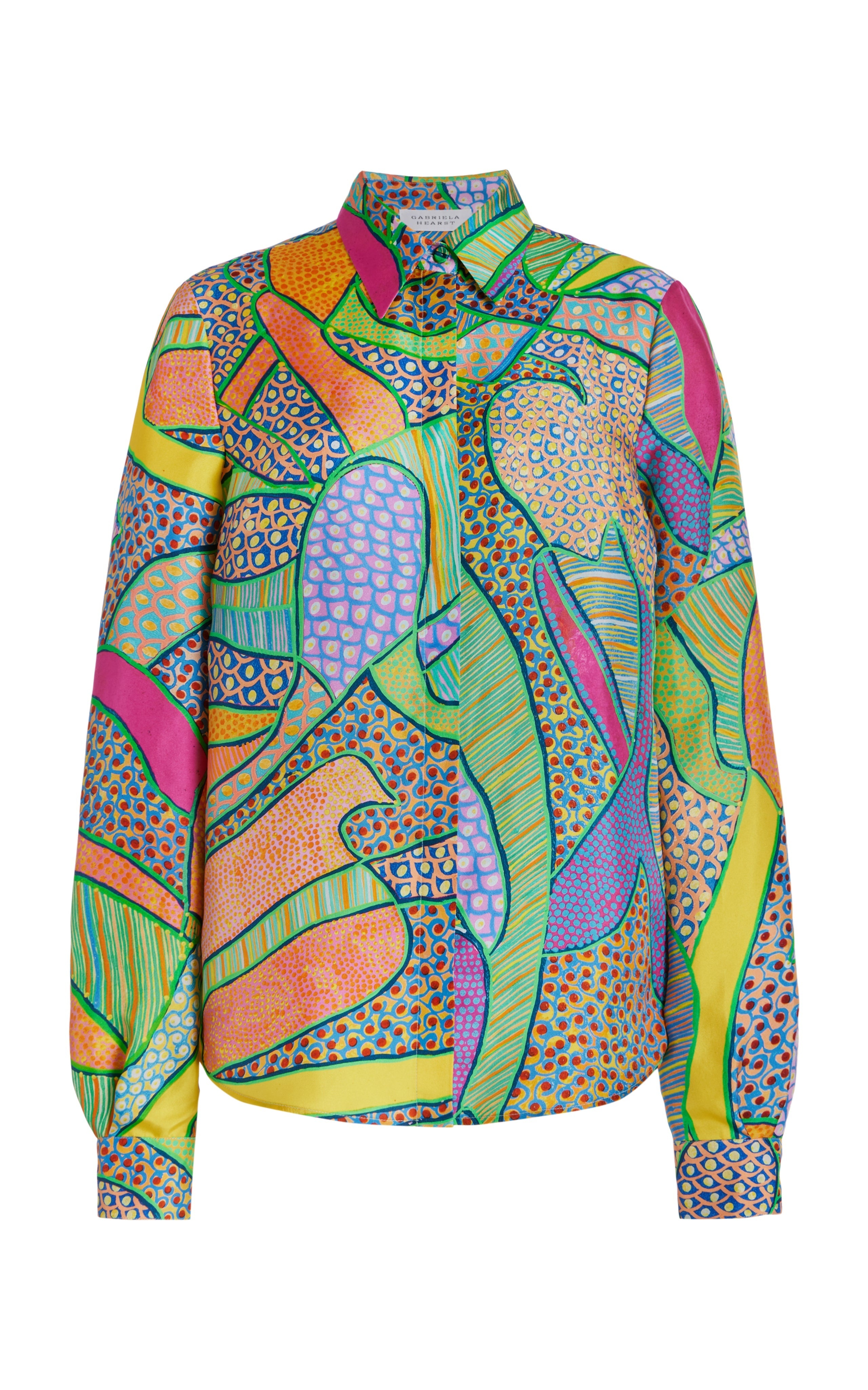 Henri Blouse in Multicolor Printed Silk - 1