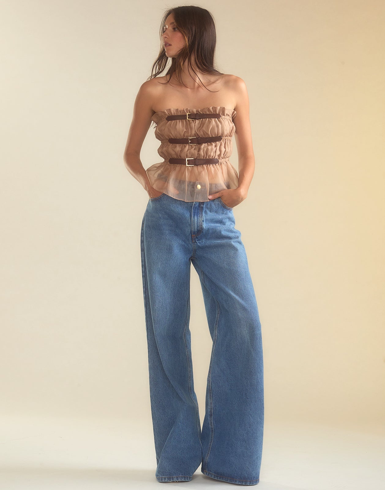 Buckle Up Silk Organza Top - 8