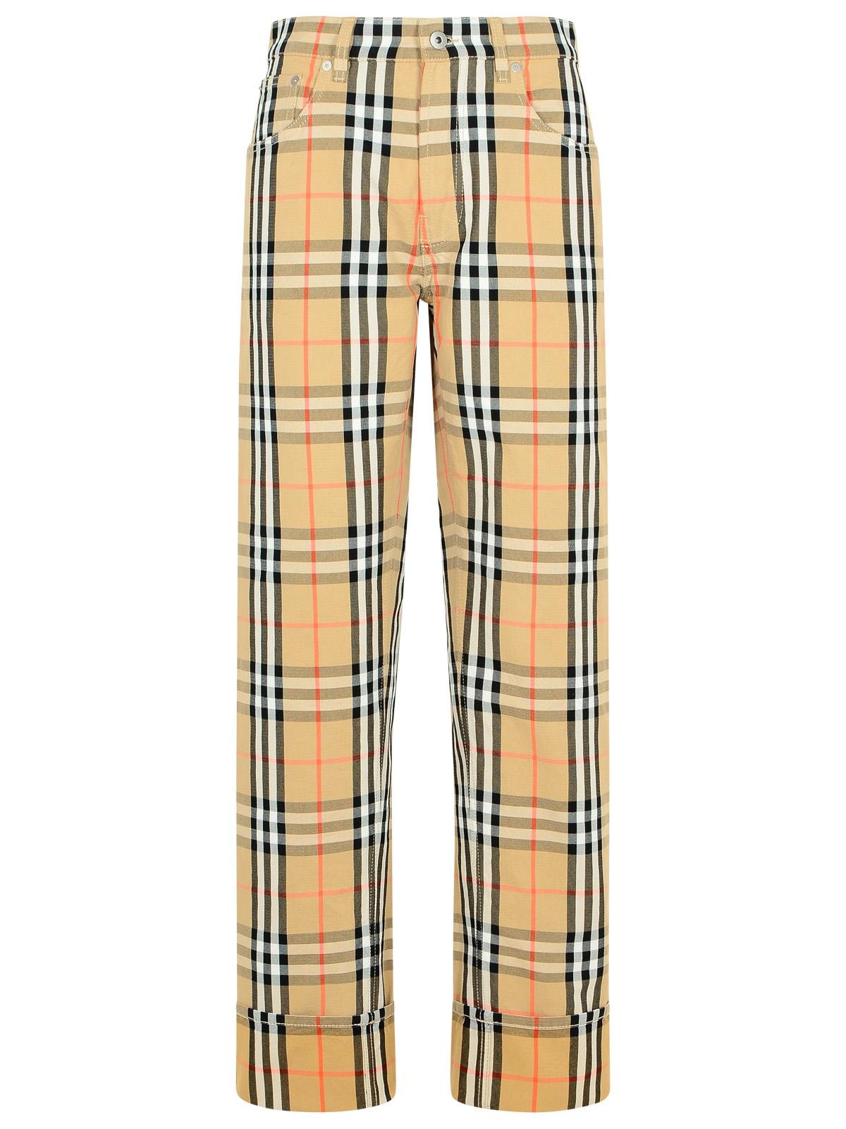 Burberry Check' Beige Cotton Pants Man - 1