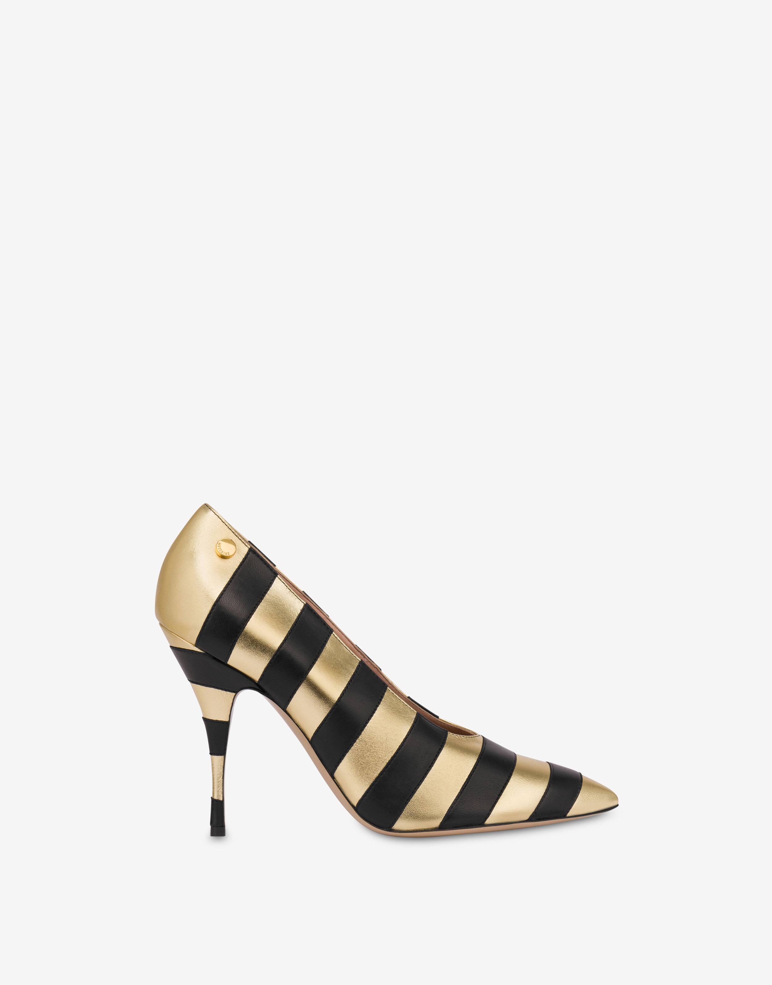 STRIPES NAPPA LEATHER AND LAMINATED PUMPS - 2