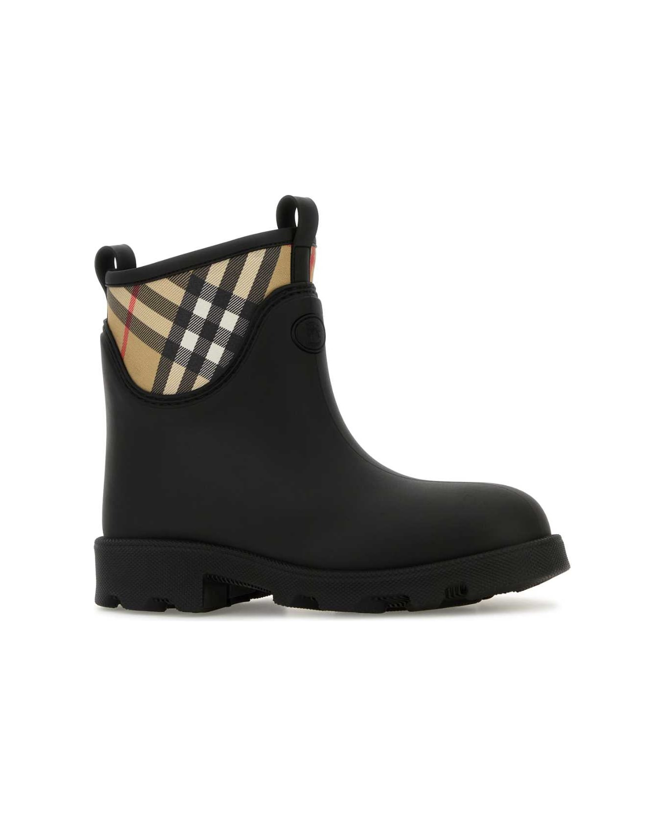 Black Rubber Marsh Stamp Ankle Boots - 2
