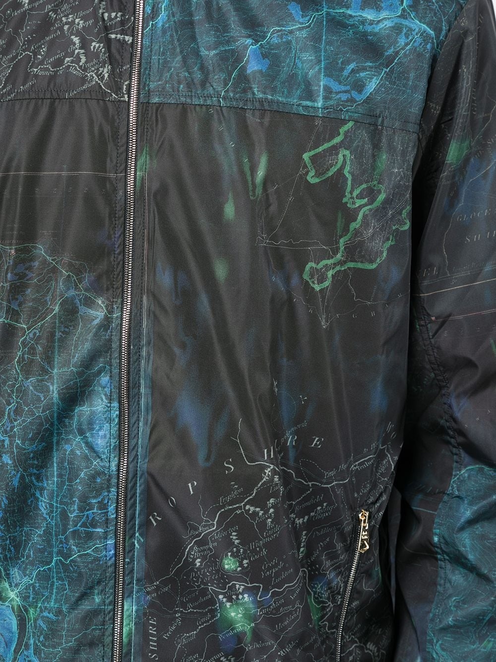 map-print hooded jacket - 5