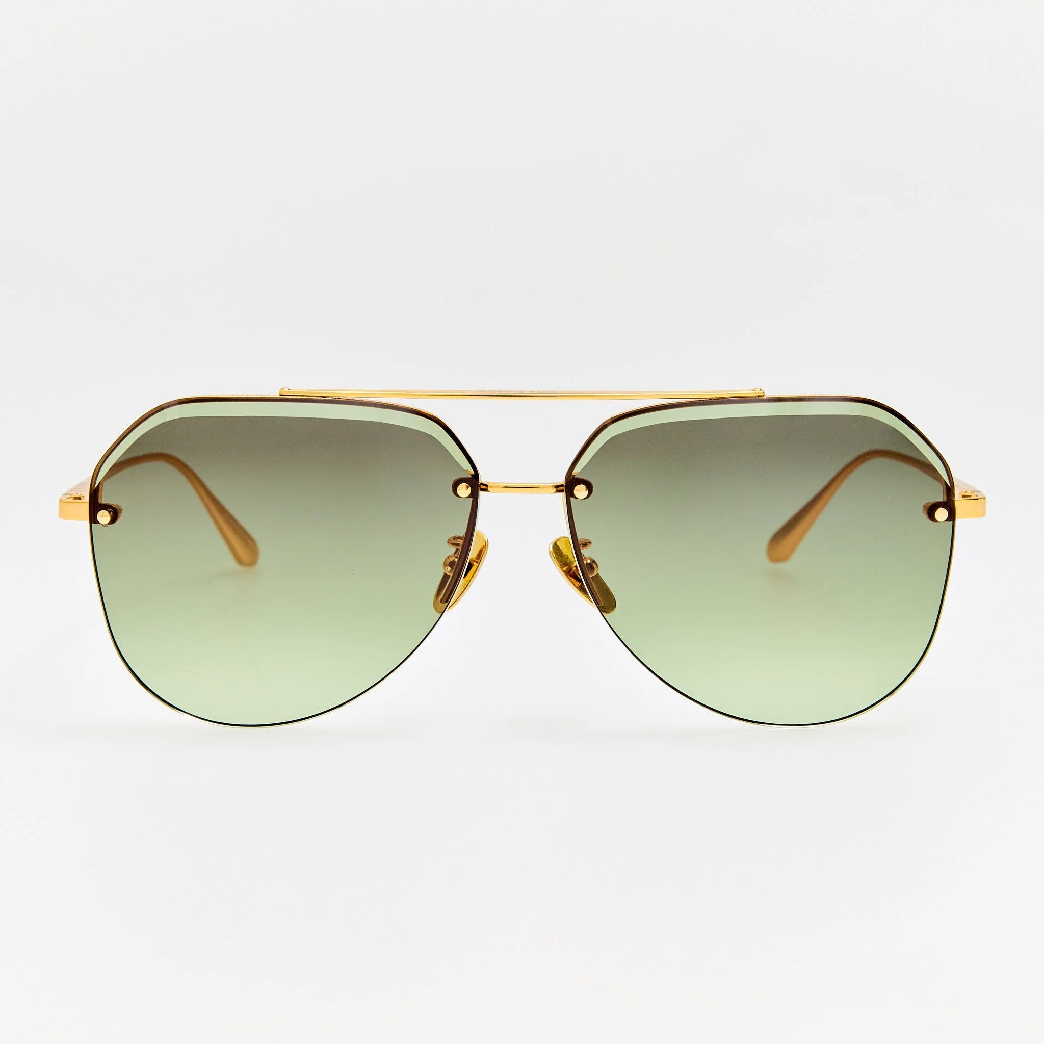 Quynh Sunglasses in 22K Gold and Green - 1