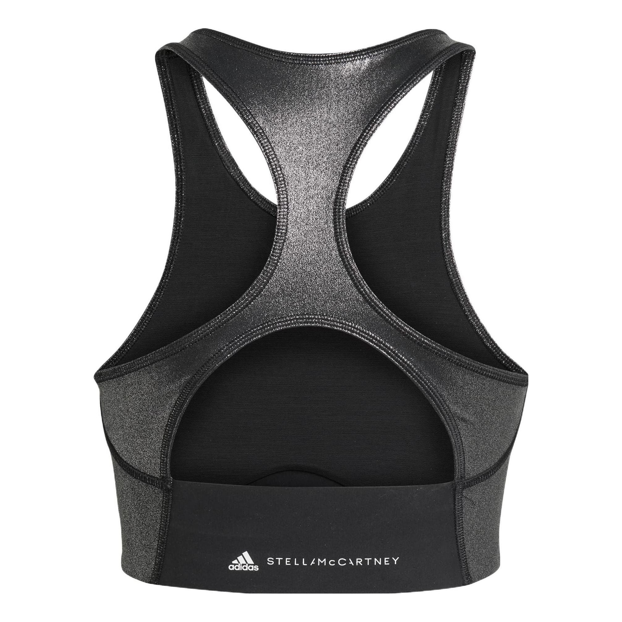 (WMNS) adidas by Stella McCartney Shiny Training Crop Top 'Black' HG6880 - 2